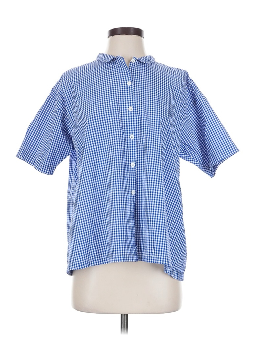 Makie Blue Gingham Short-Sleeve Button-Up Shirt